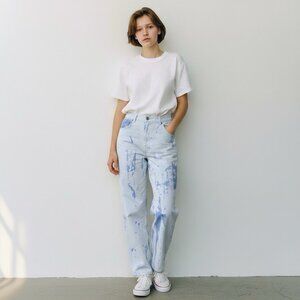 Vintage 1980s Womens Mom Jeans Sz 25" Waist Blue Denim High Rise Tapered Leg